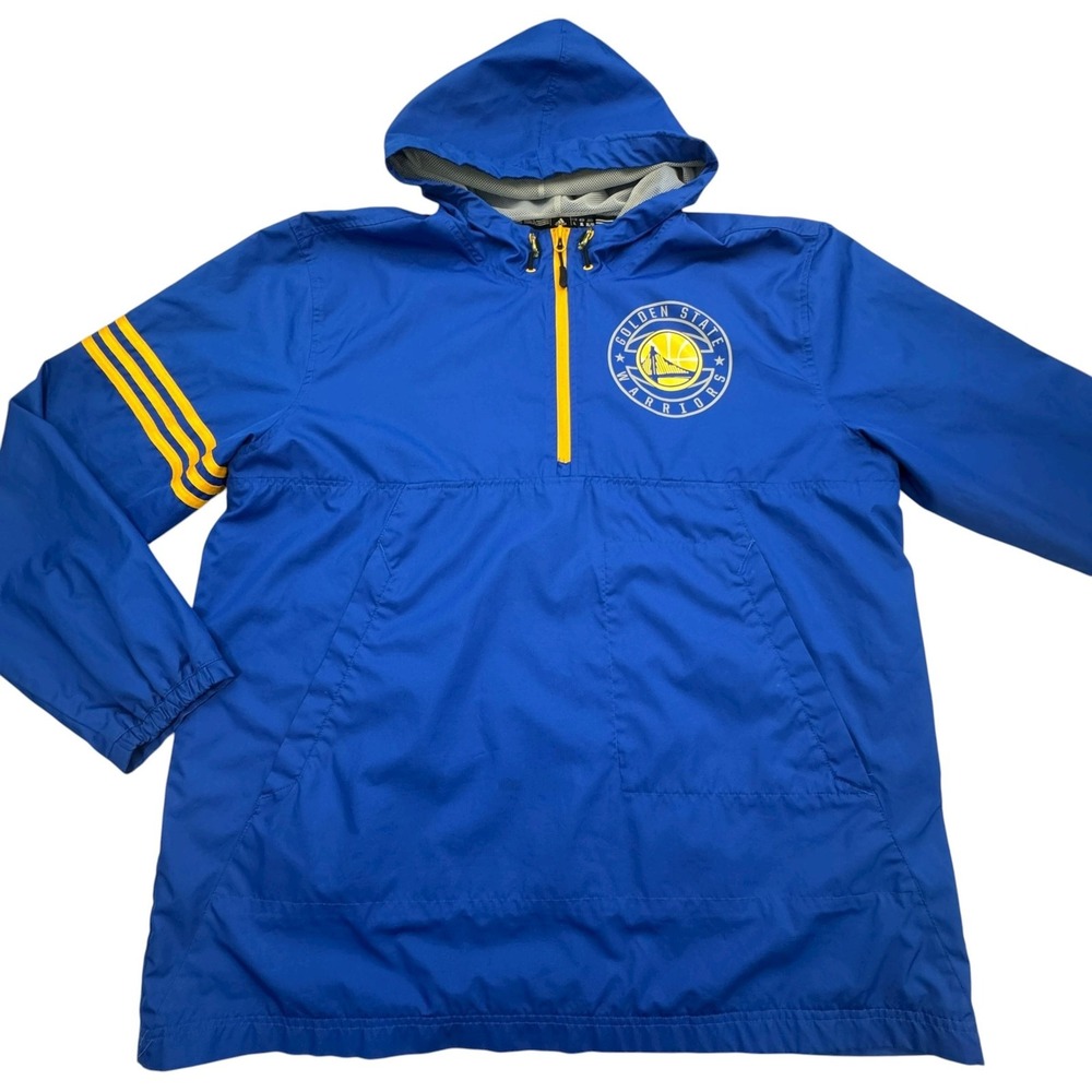 Golden State Warriors Jacket Mens XL NBA Basketball Hooded Pullover Adidas